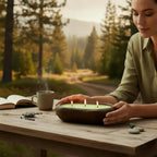 Alpine Stroll Hand-Carved Wood Bowl Soy Candle