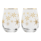 Snowflakes Stemless Wine Glass - Boxed Set of 2