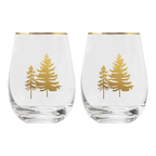 Trees Stemless Wine Glass - Boxed Set of 2
