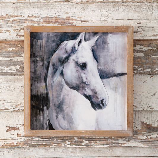 White Stallion Wall Art