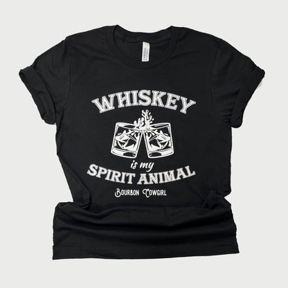 Whiskey Is My Spirit Animal Graphic Tee - Bourbon Cowgirl