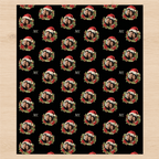 Personalized Festive Bear Wreaths Wrapping Paper