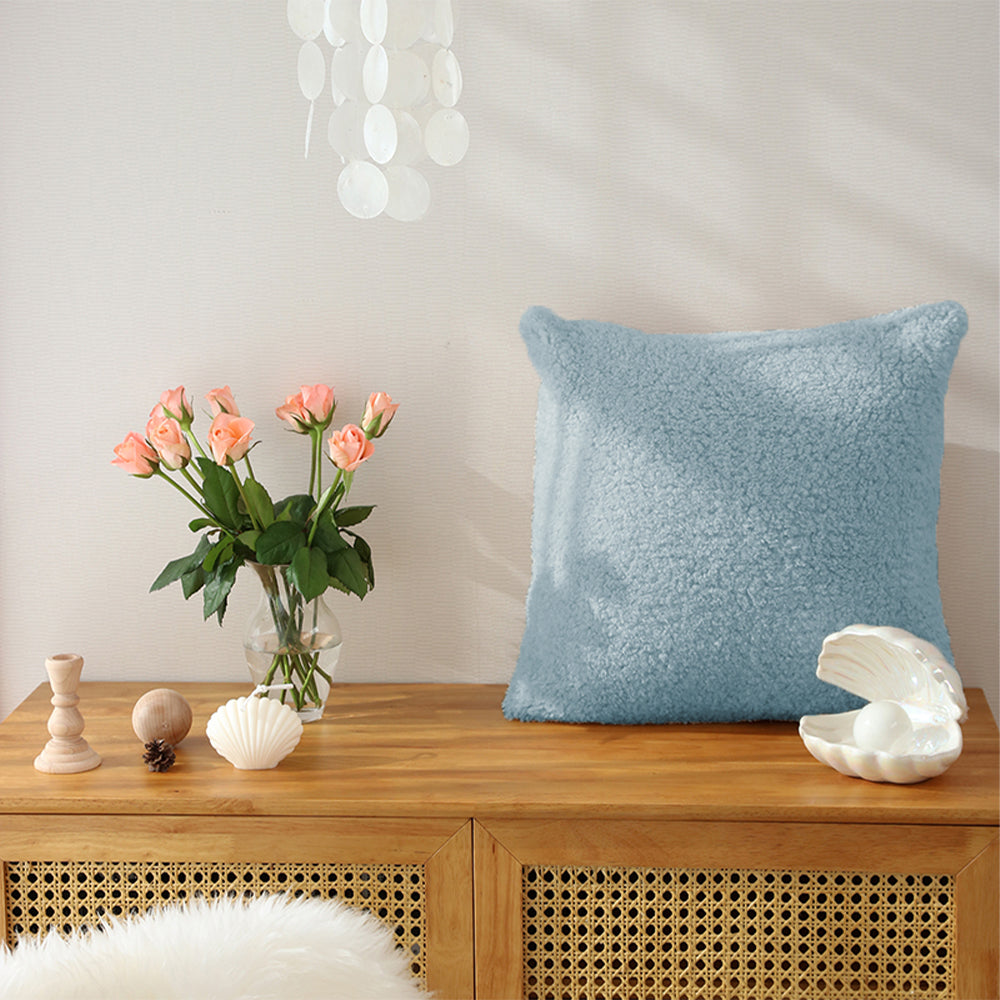 18"x18" Crushed Velvet Solid Color Throw Pillow Set with Insert