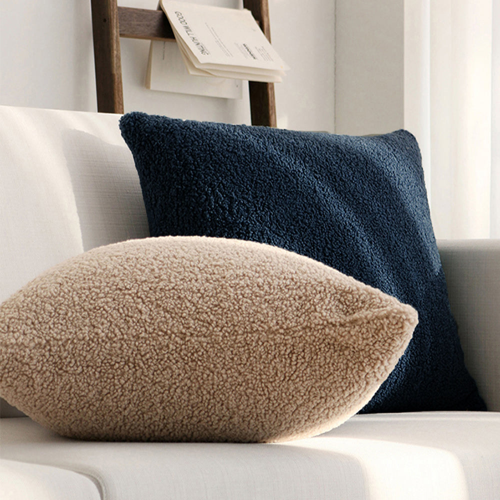 18"x18" Crushed Velvet Solid Color Throw Pillow Set with Insert