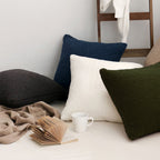 18"x18" Crushed Velvet Solid Color Throw Pillow Set with Insert