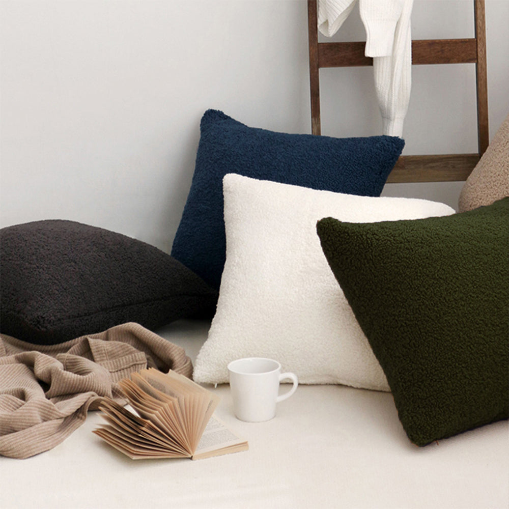 18"x18" Crushed Velvet Solid Color Throw Pillow Set with Insert