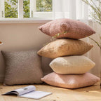 18"x18" Crushed Velvet Solid Color Throw Pillow Set with Insert