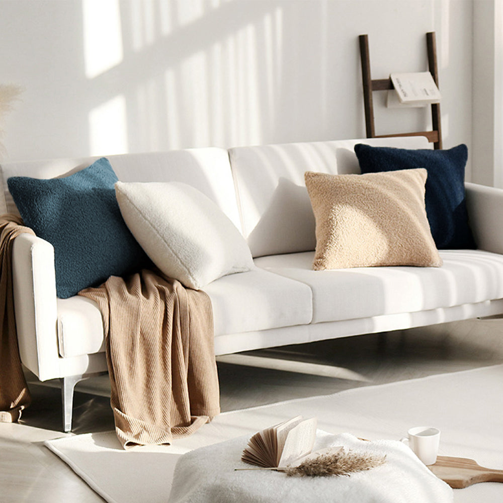 18"x18" Crushed Velvet Solid Color Throw Pillow Set with Insert
