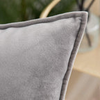Dark-Grey Velvet Throw Pillow with 450g Insert 20X20 by Fancy & Stacy