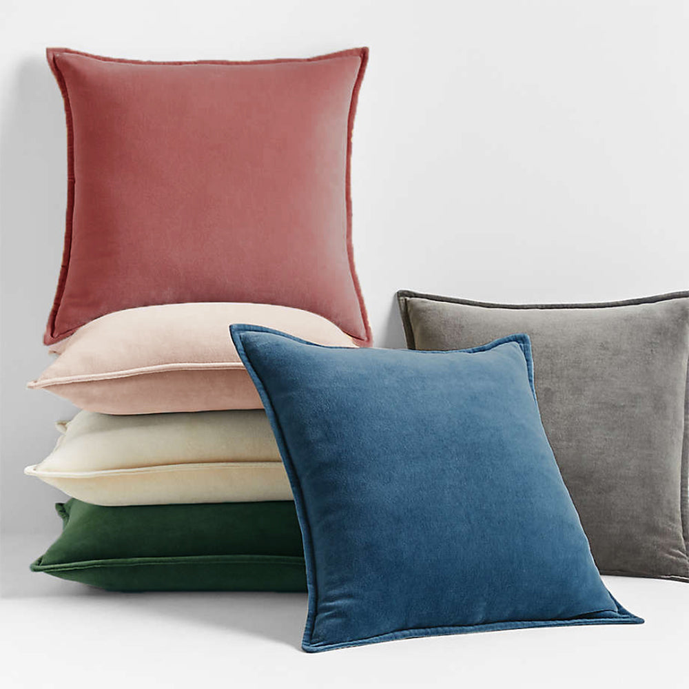 Dark-Grey Velvet Throw Pillow with 450g Insert 20X20 by Fancy & Stacy