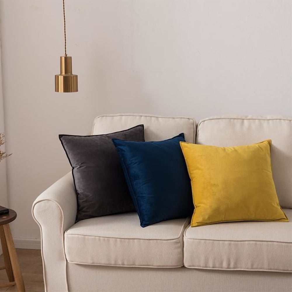 Dark-Grey Velvet Throw Pillow with 450g Insert 20X20 by Fancy & Stacy