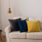 Dark-Grey Velvet Throw Pillow with 450g Insert 20X20 by Fancy & Stacy