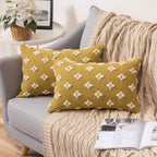 12''x20'' Tufted Floral Lumbar Throw Pillow with Insert