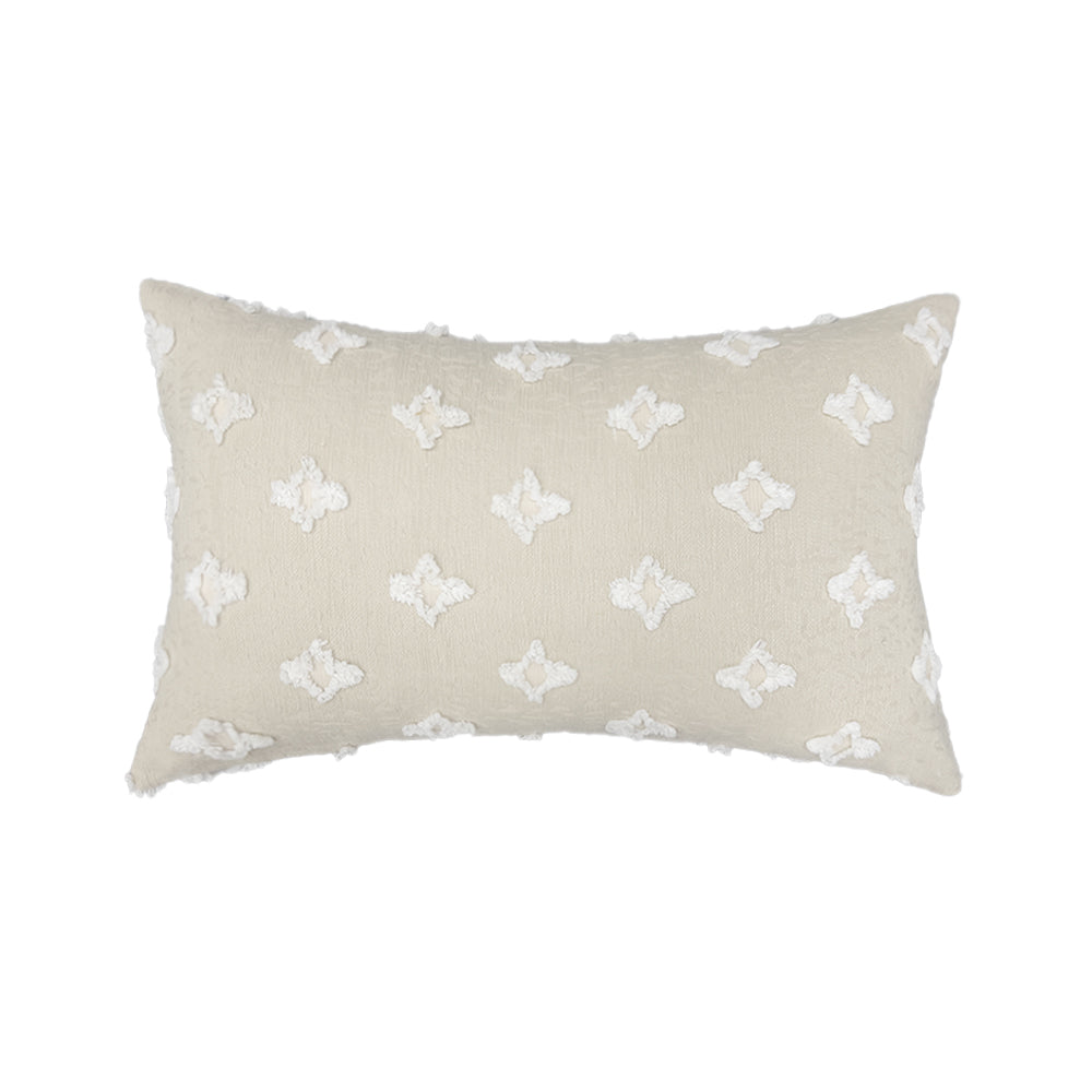 12''x20'' Tufted Floral Lumbar Throw Pillow with Insert