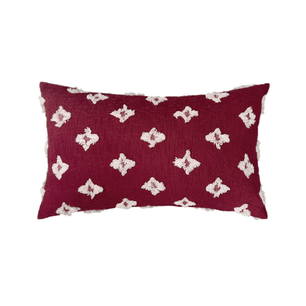 12''x20'' Tufted Floral Lumbar Throw Pillow with Insert
