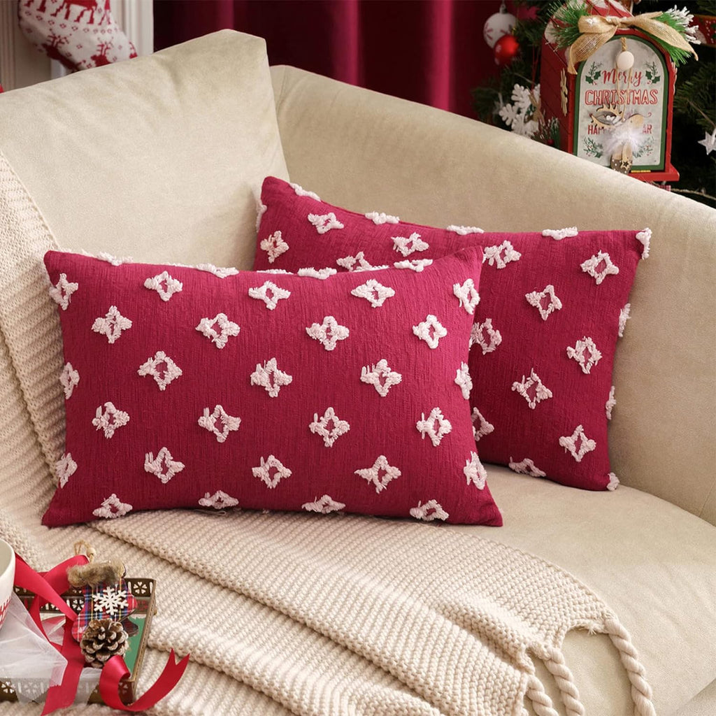 12''x20'' Tufted Floral Lumbar Throw Pillow with Insert