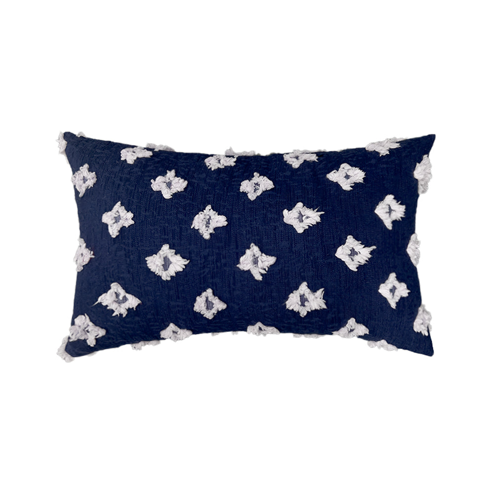 12''x20'' Tufted Floral Lumbar Throw Pillow with Insert