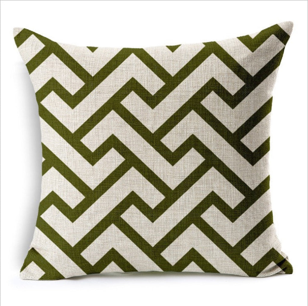 18" Geometric Print Decorative Pillow – Colorful Modern Abstract Designs