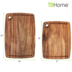 2-Piece Acacia Wood Cutting Board Set