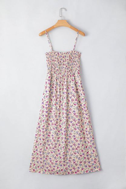 Boho Floral Smocked Maxi Sundress