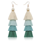 Tiered Tassel Statement Earrings