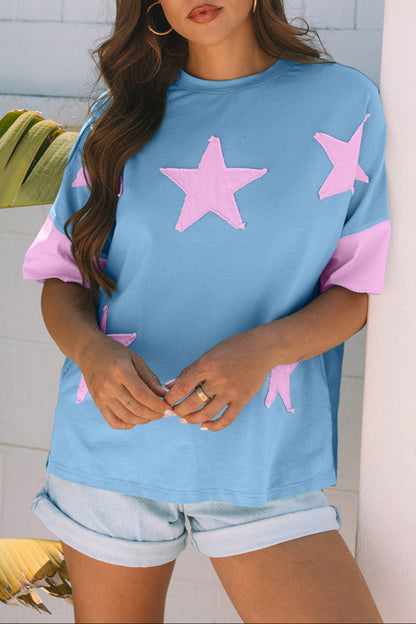 Star Patchwork Short Sleeve T-Shirt