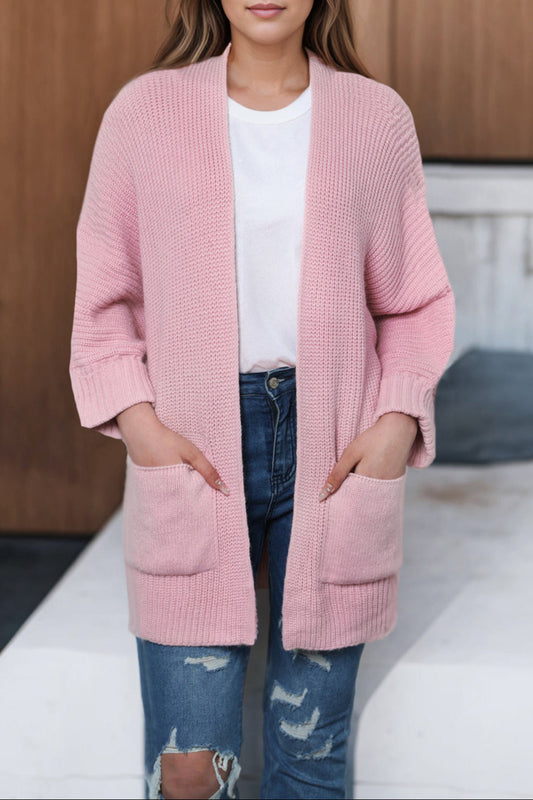 Solid Open Front Cardigan