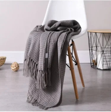 Plain Knitted Wool Blanket