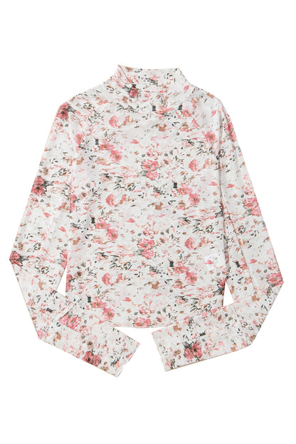 Floral Mesh Long Sleeve Top