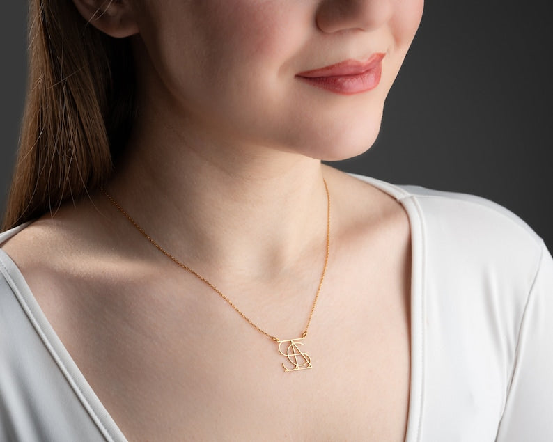 Intertwined Initial Necklace
