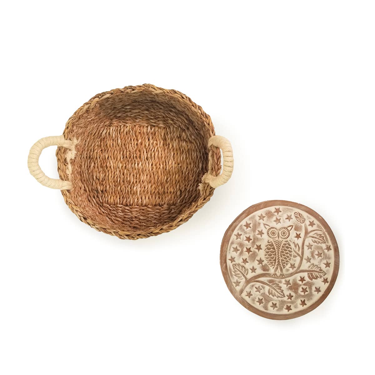 Handmade Owl Bread Warmer & Wicker Basket
