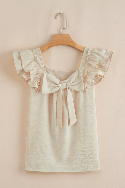 PB Bow Tie Ruffle Sleeve Top