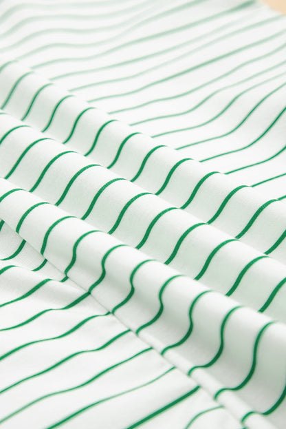 Stripe Ruffle Sleeve T-Shirt Dress