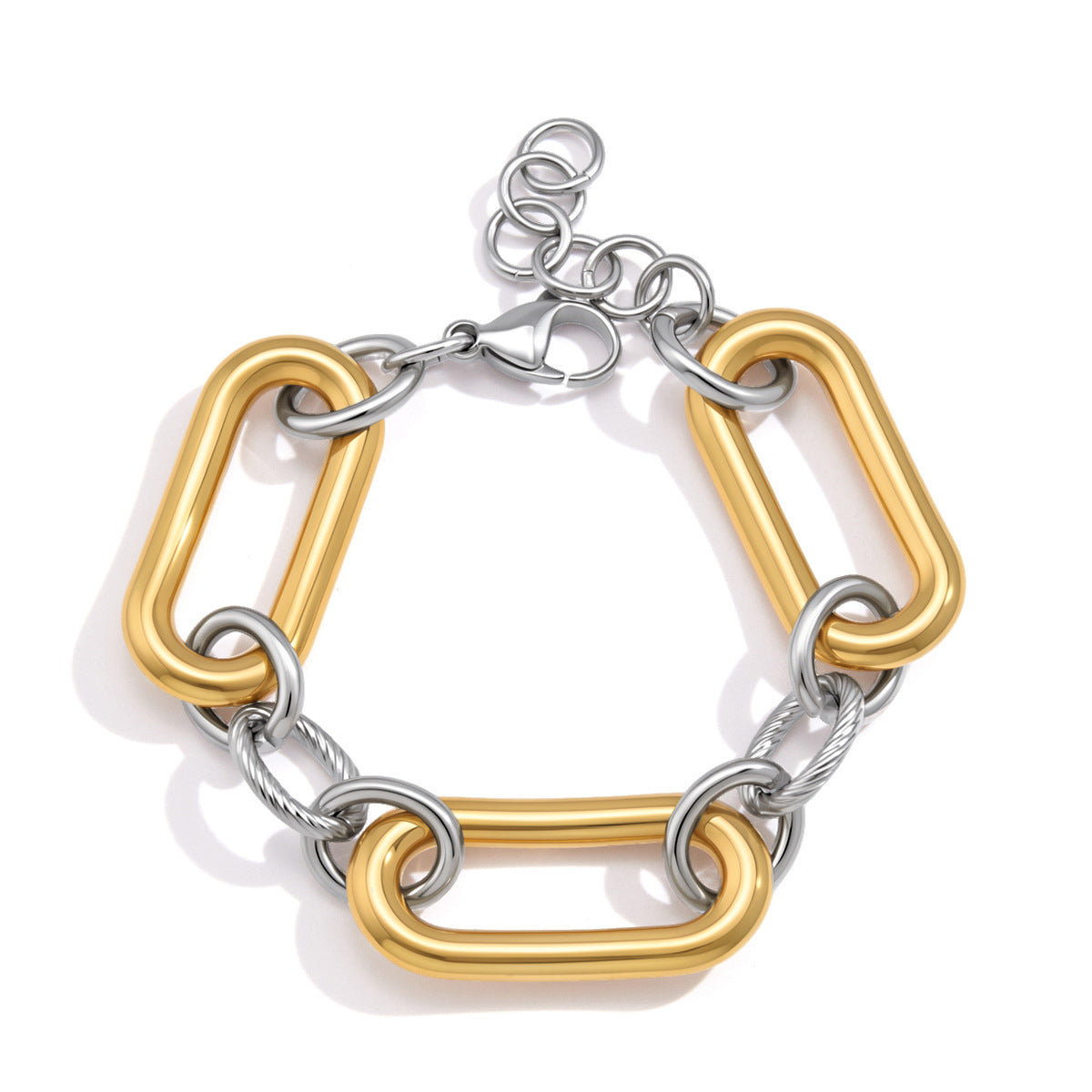 Two Tone Oval Link Bracelet