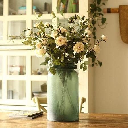 Cascading Faux Silk Rose Stem