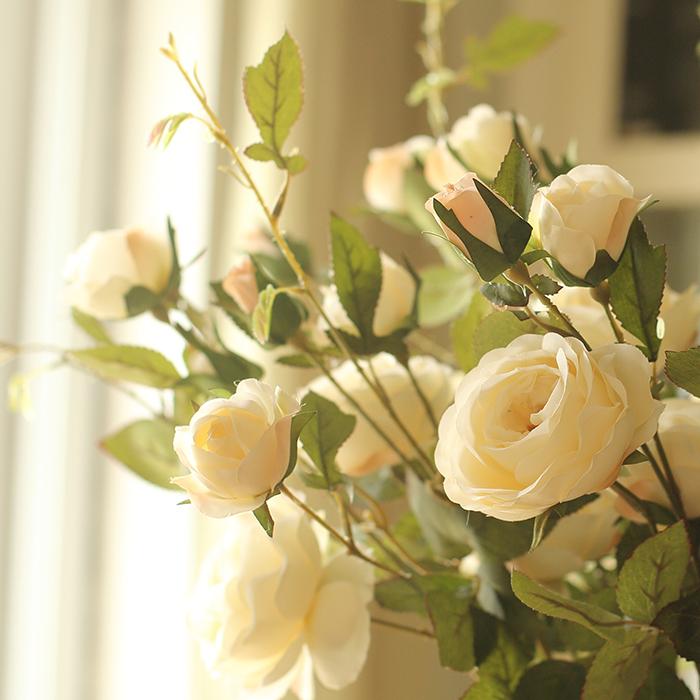 Cascading Faux Silk Rose Stem