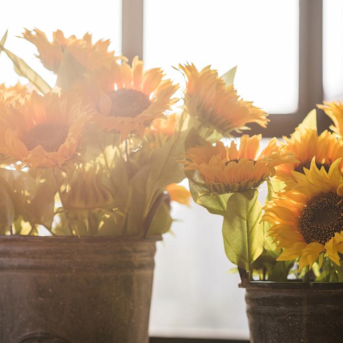 Faux Artificial Flower Silk Sunflower Stem
