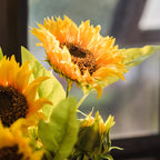 Faux Artificial Flower Silk Sunflower Stem