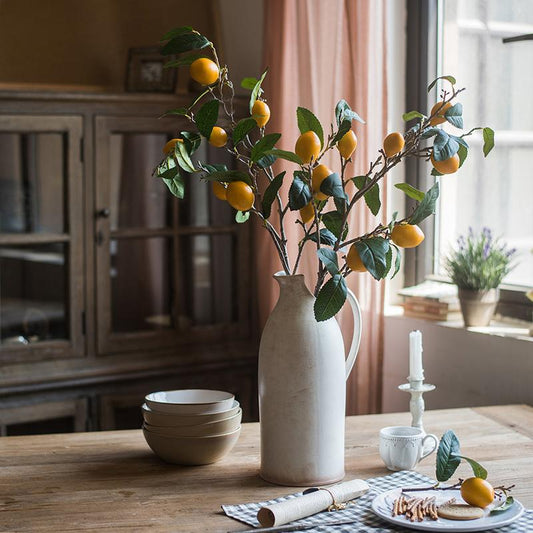 Artificial Fruit Lemon Stem 39" Tall Silk Plant