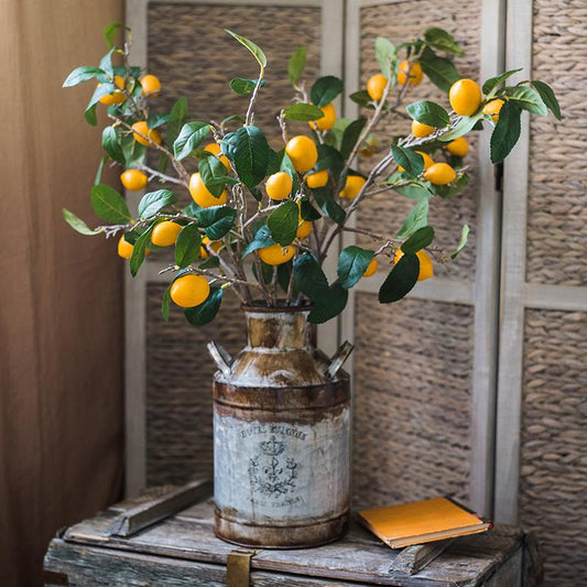Artificial Fruit Lemon Stem 39" Tall Silk Plant