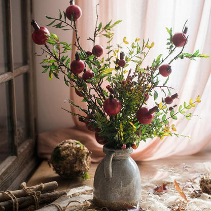 Artificial Silk Red Pomegranate Bouquet 22" Tall