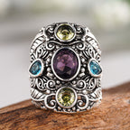Vintage Amethyst-Inspired Filigree Ring