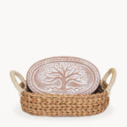Tree Handmade Bread Warmer & Wicker Basket