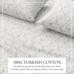 Turkish Cotton Flannel Sheet Set - Winter Floral Collection