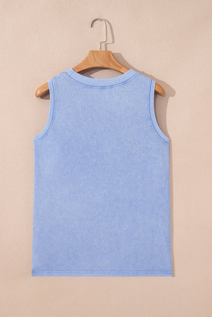 Mineral Wash Chest Pocket Tank Top