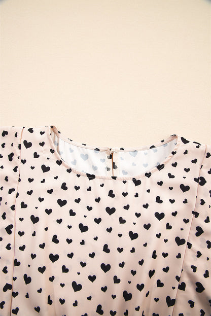 Heart Flutter Sleeve Ruffle Mini Dress