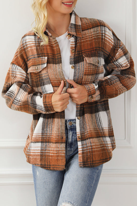 Plaid Flap Pocket Shacket