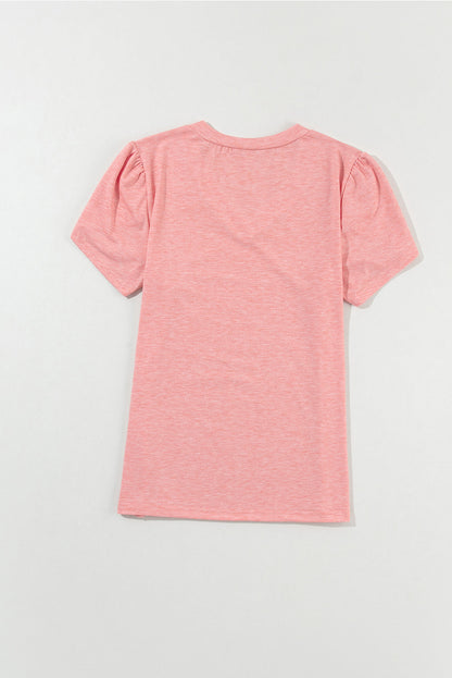 Heathered Petal Sleeve V-Neck T-Shirt