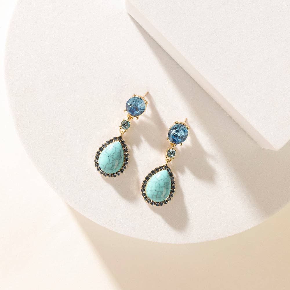Prairie Sunstar Earrings — Sky Blue
