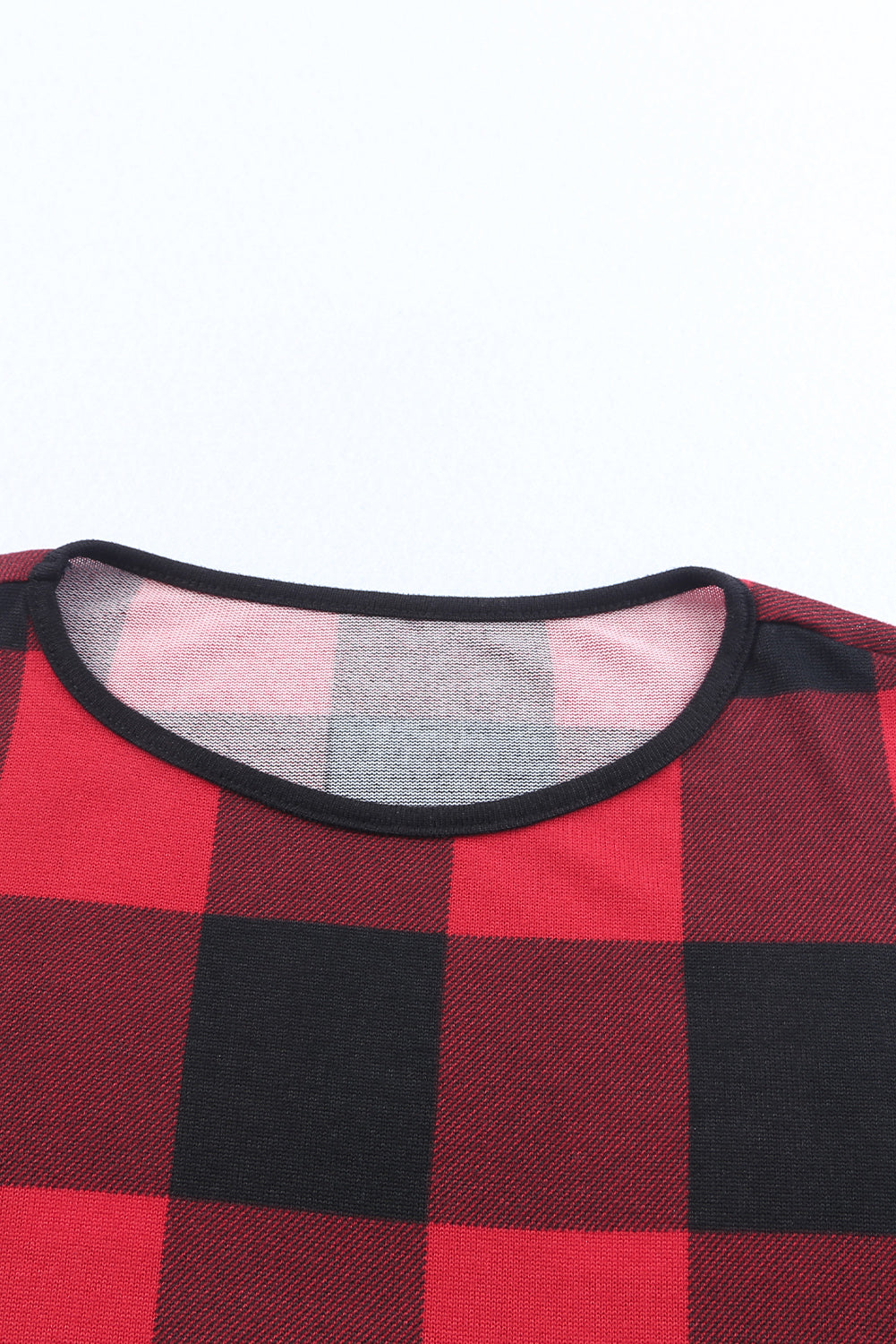 Colorblock Plaid Long Sleeve Top